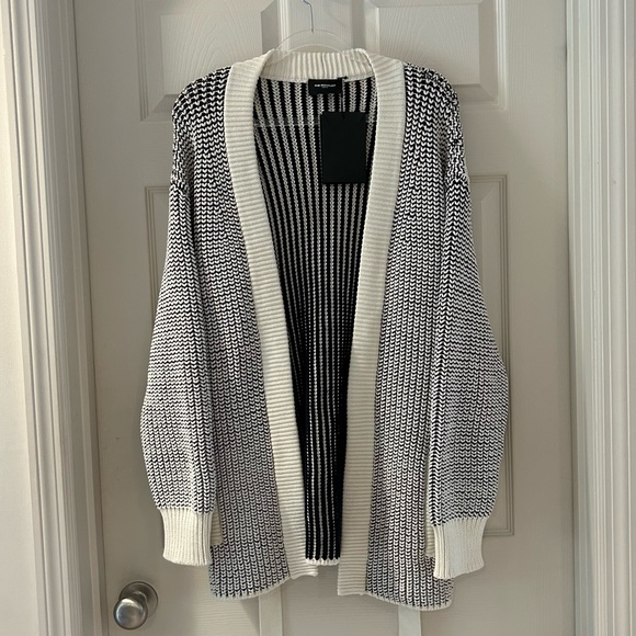 The Kooples NWT Navy Striped Long Line Cardigan - Picture 6 of 11